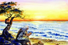 Apostle John on the Isle of Patmos